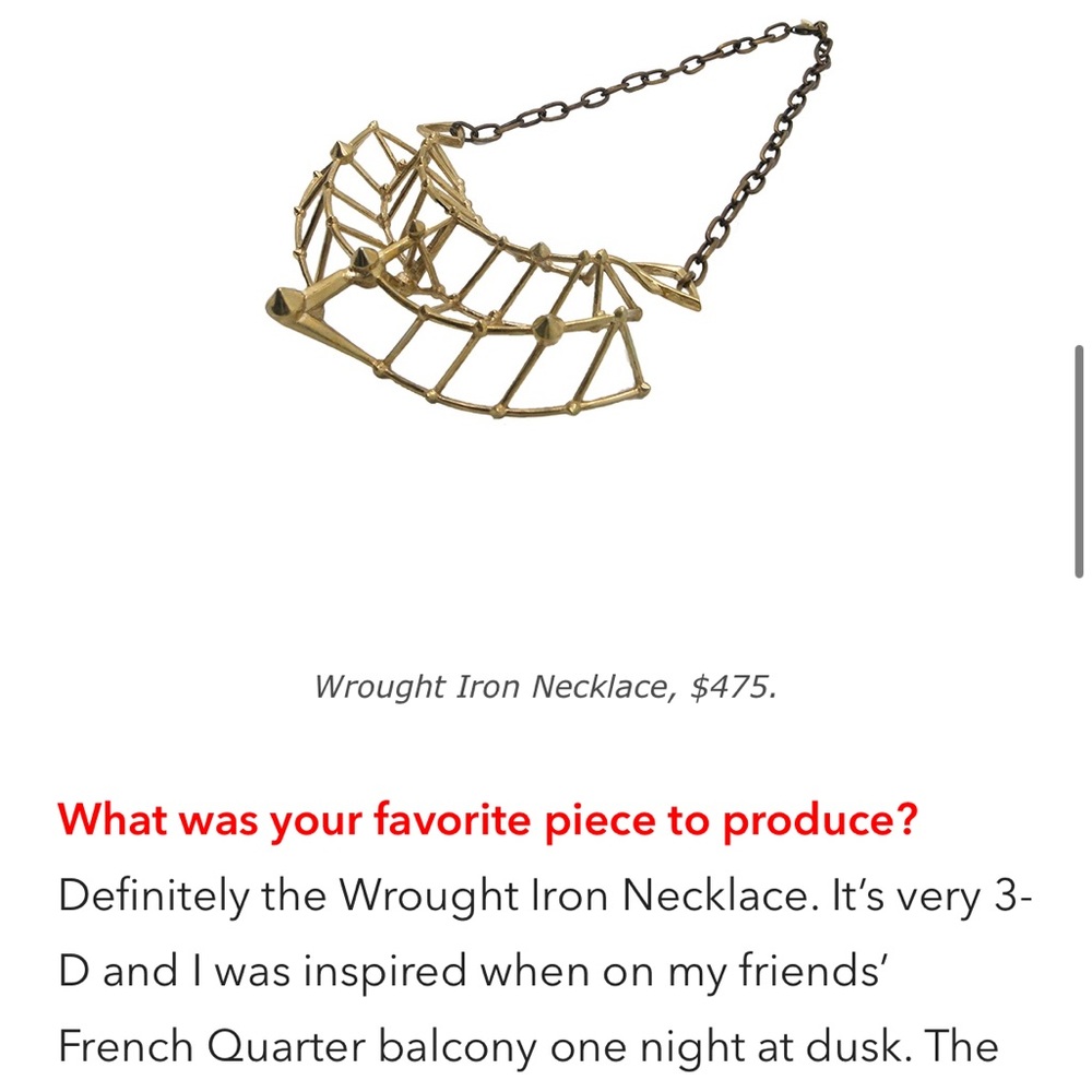 Artistic Gold Wrought Iron Necklace